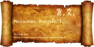 Meissner Kornél névjegykártya